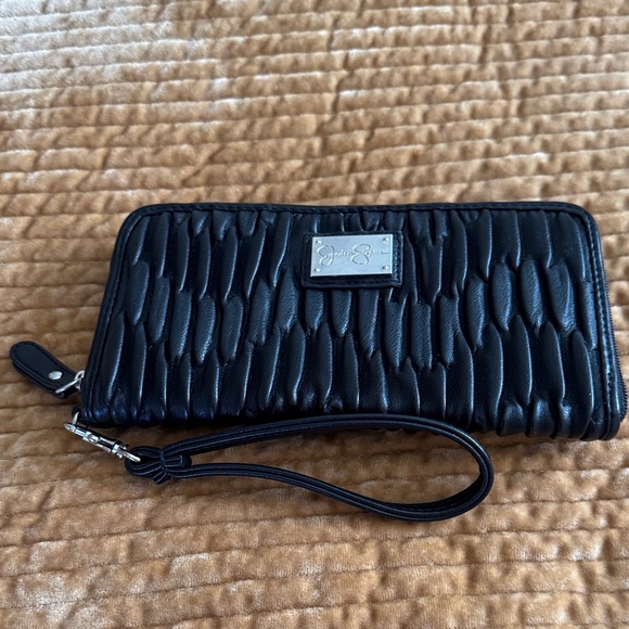 Jessica Simpson Handbags - Jessica Simpson Black Textured Wristlet Wallet